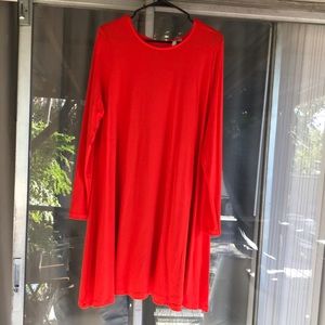 ASOS orange long sleeve dress keyhole back sz 14